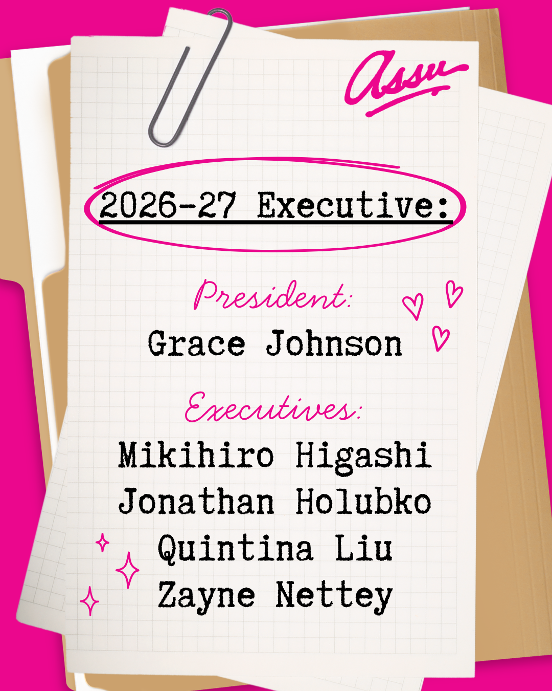 2026-2027 ASSU Executives